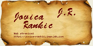 Jovica Rankić vizit kartica